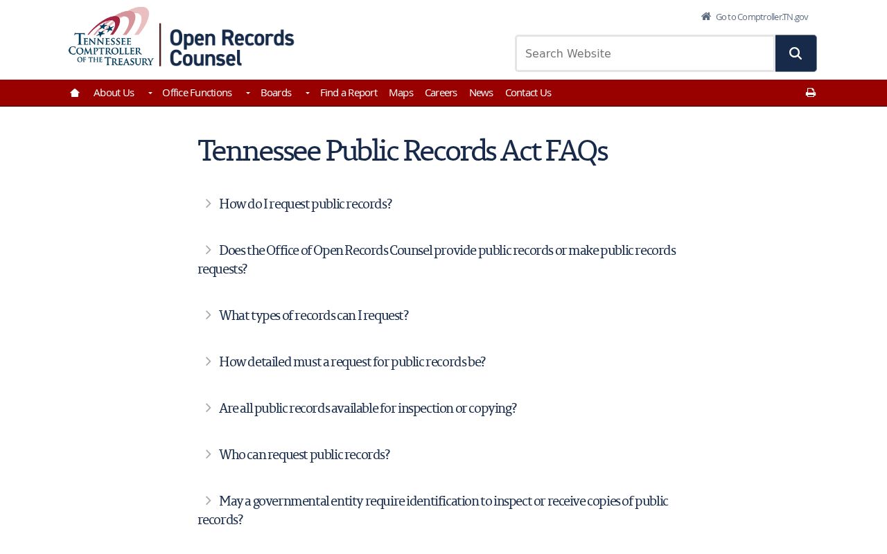 Tennessee public records request guidance relevant to Bledsoe civil records
