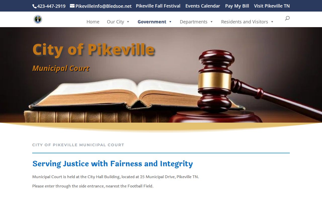 Pikeville court docket information on the official Municipal Court page