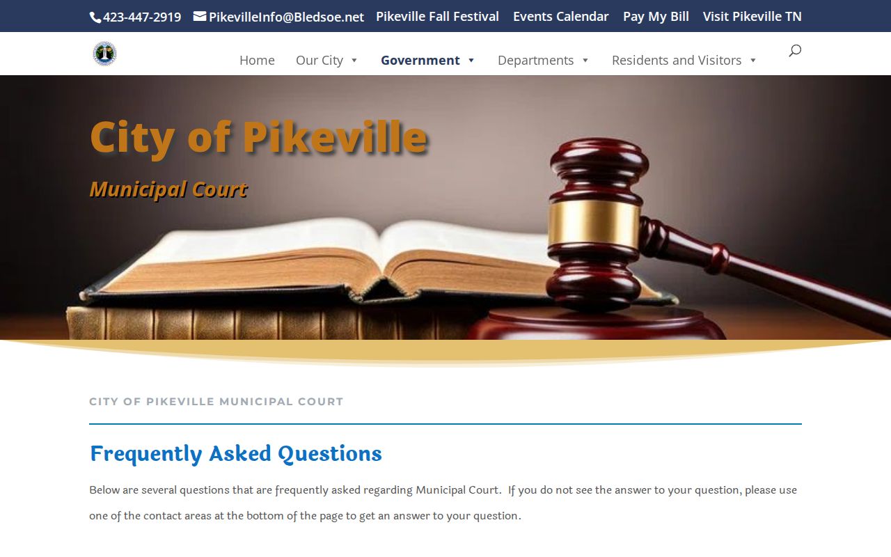 Official Pikeville City Court traffic citation FAQ